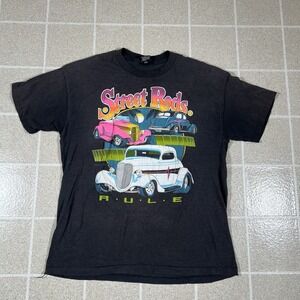 Vintage Tophalf 1991 Street Rod Car T Shirt Single Stitch Black Made In USA XL